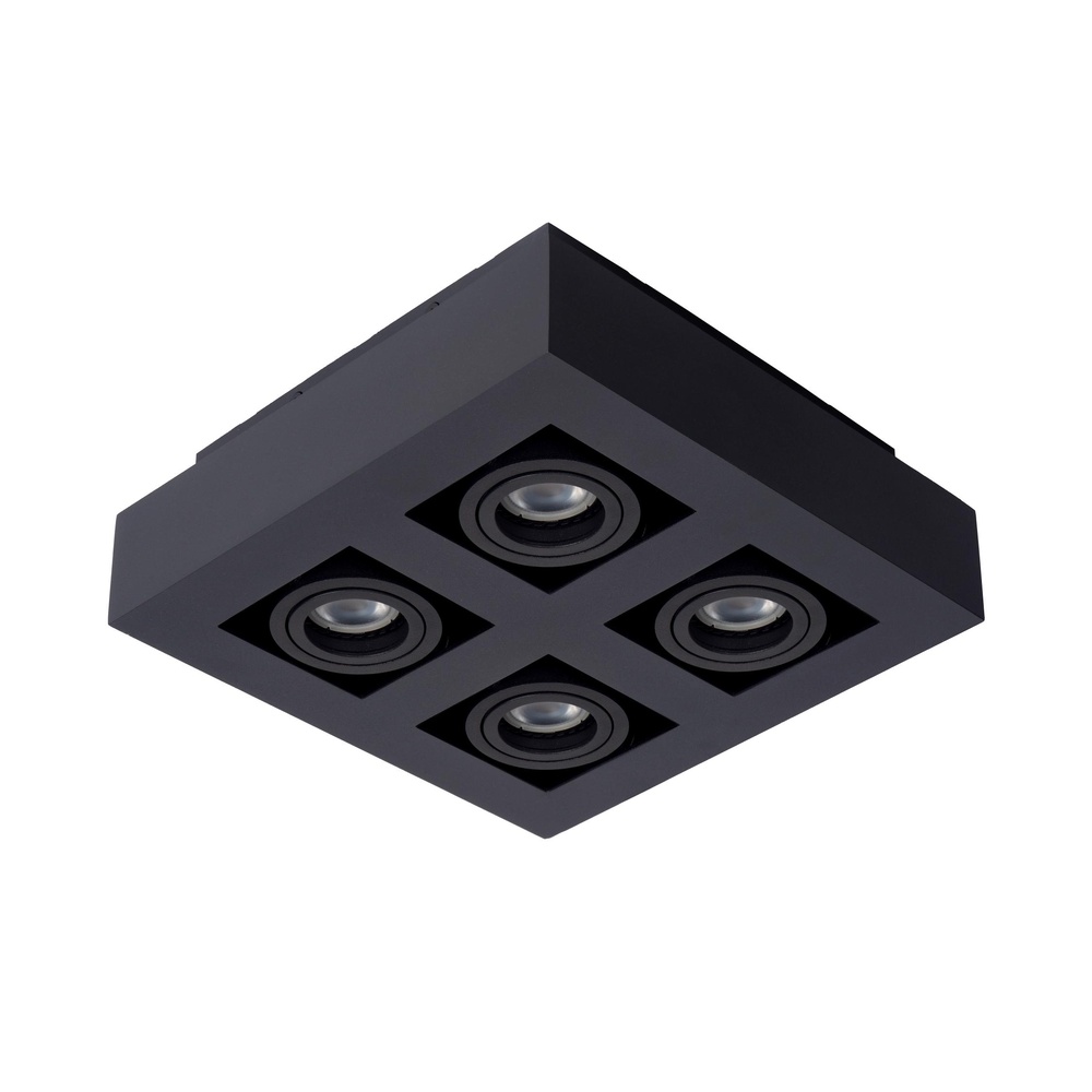 Lucide PlafondspotXirax 4 x 5W zwart - 09119/21/30